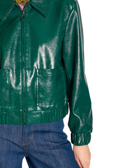 cazadora acabado brillo color verde pino isla king louie sommes demode zaragoza