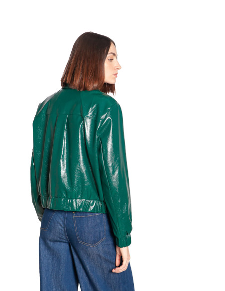 cazadora acabado brillo color verde pino isla king louie sommes demode zaragoza