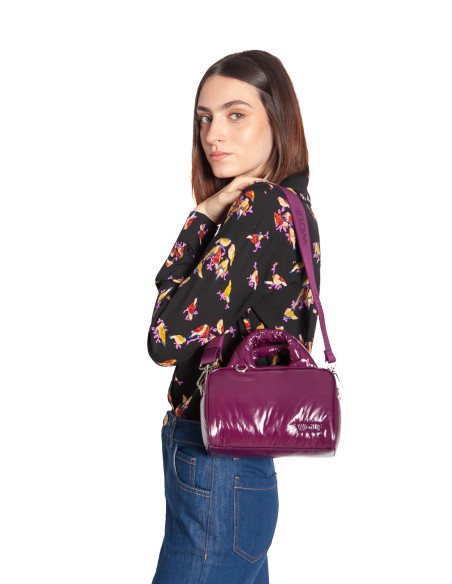 bolso bowling acabado brillo ciruela plum wouf sommes demode zaragoza