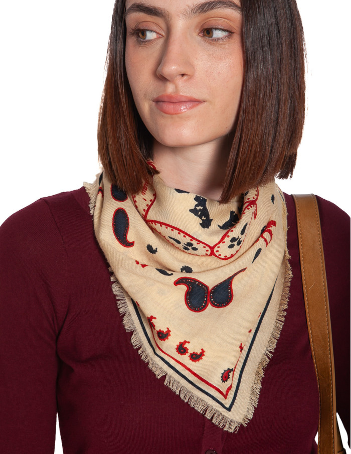 pañuelo beige print bandana y caniches nice things sommes demode zaragoza