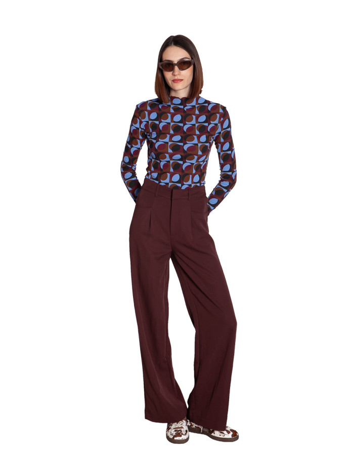 pantalon fluido color vino skatie sommes demode zaragoza