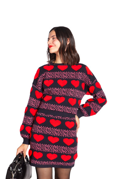 falda mini de punto corazones rojos pepa loves sommes demode zaragoza