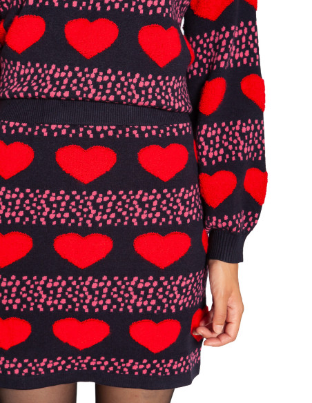 falda mini de punto corazones rojos pepa loves sommes demode zaragoza