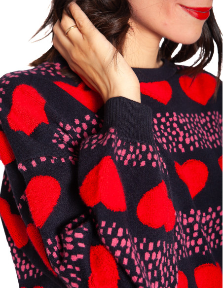 jersey navy estampado corazones rojos pepa loves sommes demode zaragoza