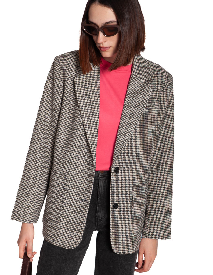 blazer pata de gallo color marron lubana ichi sommes demode zaragoza