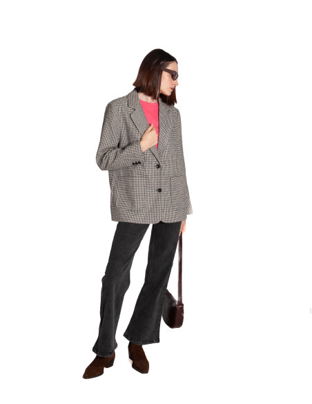 blazer pata de gallo color marron lubana ichi sommes demode zaragoza