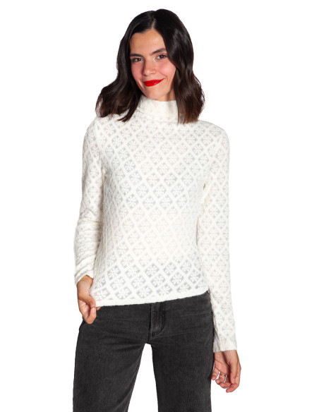top blanco con textura floral agora frnch sommes demode zaragoza