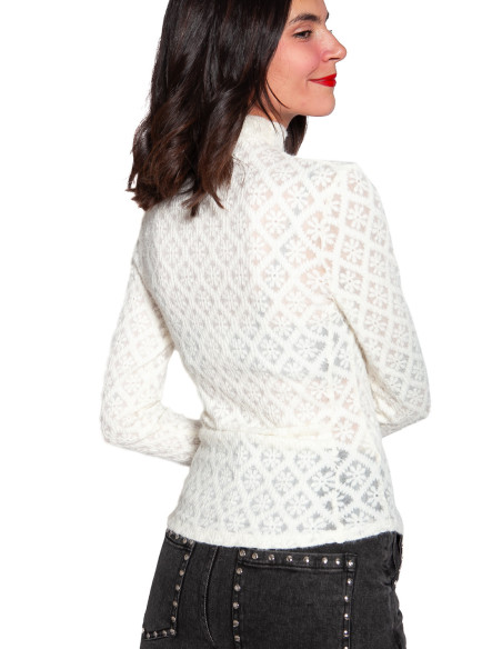 top blanco con textura floral agora frnch sommes demode zaragoza