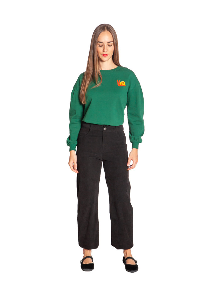 sudadera color verde parche caracol compañia fantastica sommes demode zaragoza