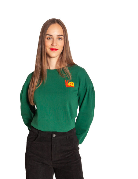 sudadera color verde parche caracol compañia fantastica sommes demode zaragoza