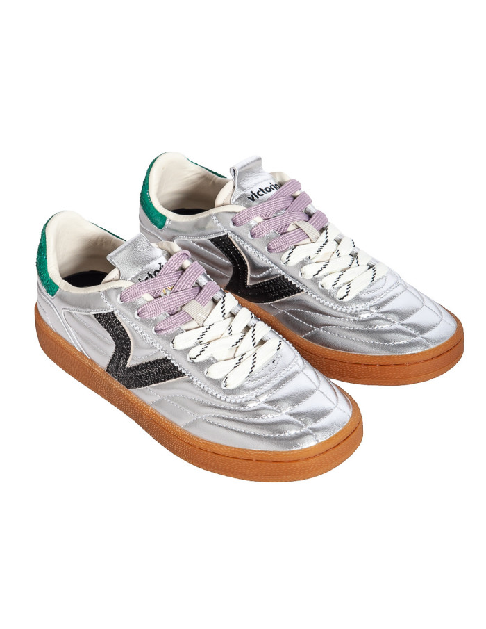 Zapatillas metalizadas plata Smash Victoria Sommes Demode Zaragoza