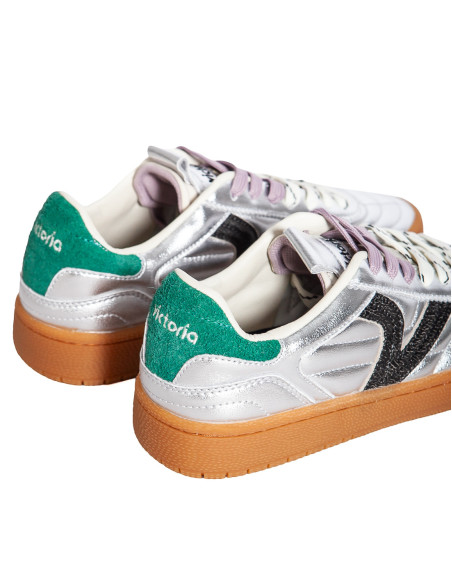 Zapatillas metalizadas plata Smash Victoria Sommes Demode Zaragoza