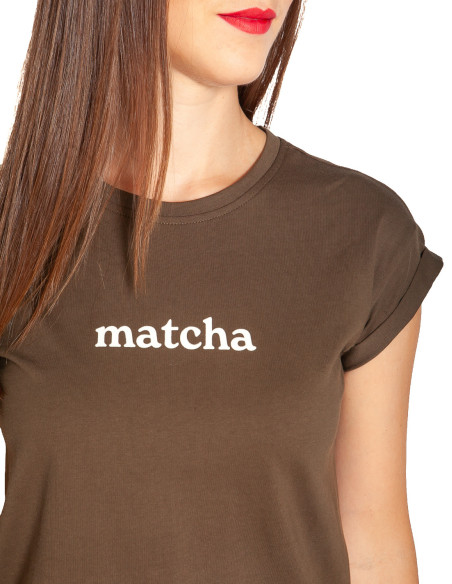 Camiseta caqui mensaje Matcha Atlas Grace And Mila Sommes Demode Zaragoza