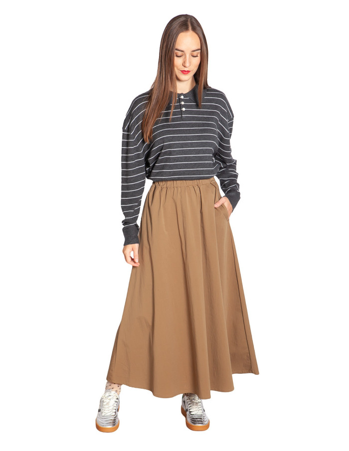 Jersey cuello polo gris rayas blancas Aloura Artlove Sommes Demode Zaragoza