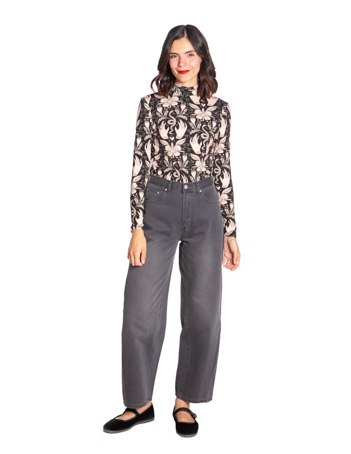 Jeans barrel color gris lavado Orella Artlove Sommes Demode Zaragoza
