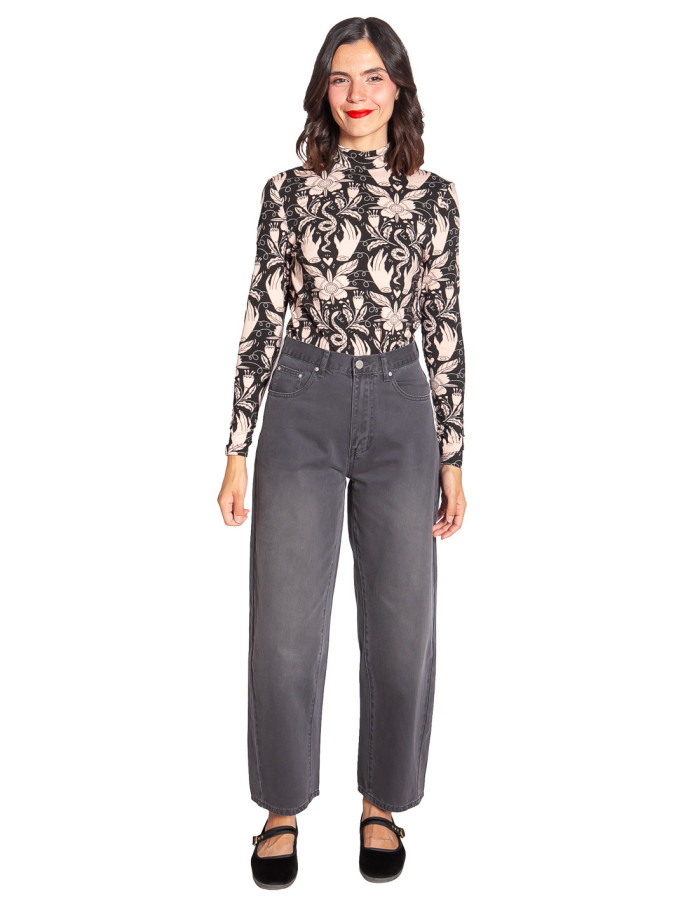 Jeans barrel color gris lavado Orella Artlove Sommes Demode Zaragoza