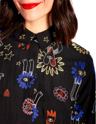 Camisa negra con bordados Love Pepa Loves Sommes Demode Zaragoza 2