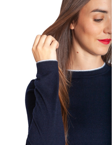 sueter navy detalle ribete blanco fliene artlove sommes demode zaragoza 2