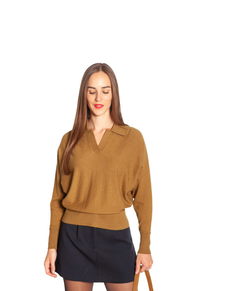 jersey cuello pico color verde oliva bath frnch sommes demode zaragoza