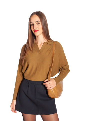 jersey cuello pico color verde oliva bath frnch sommes demode zaragoza