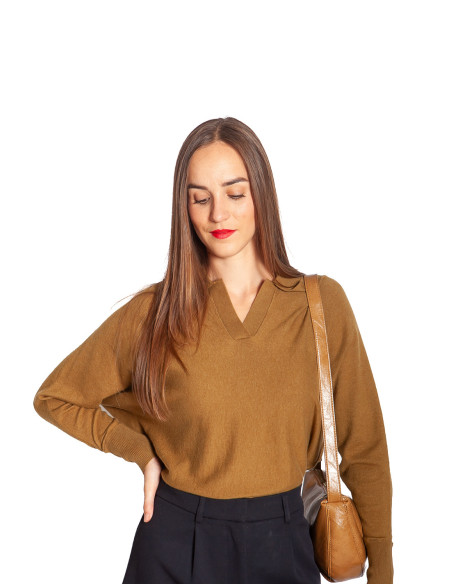 jersey cuello pico color verde oliva bath frnch sommes demode zaragoza