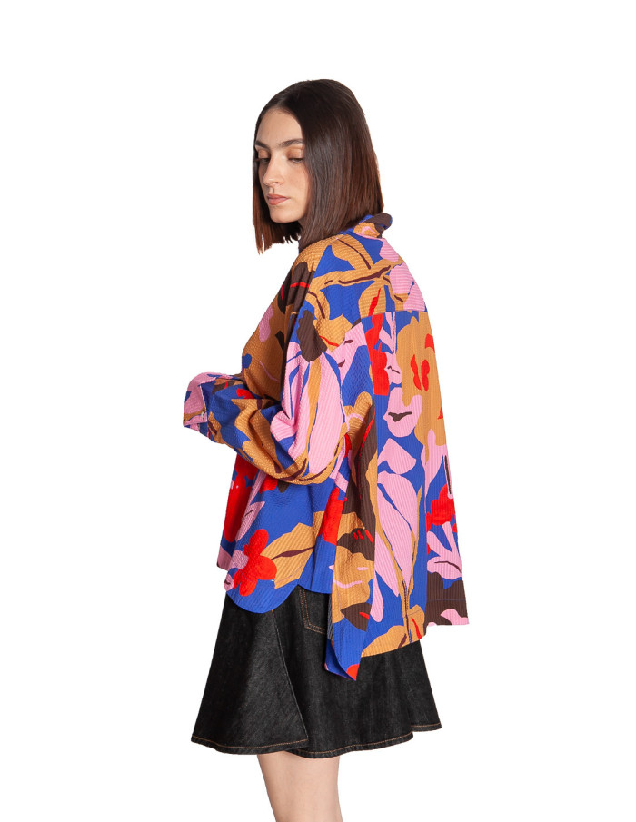 camisa oversize estampado flores grandes osan frnch sommes demode zaragoza
