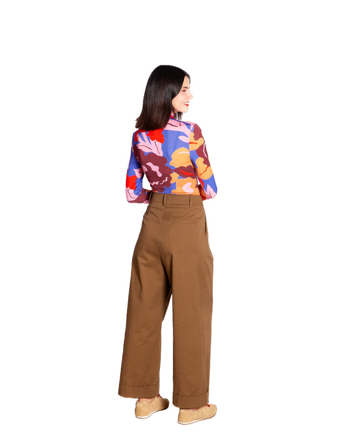 pantalon pinzas color marron glace norfolk frnch sommes demode zaragoza