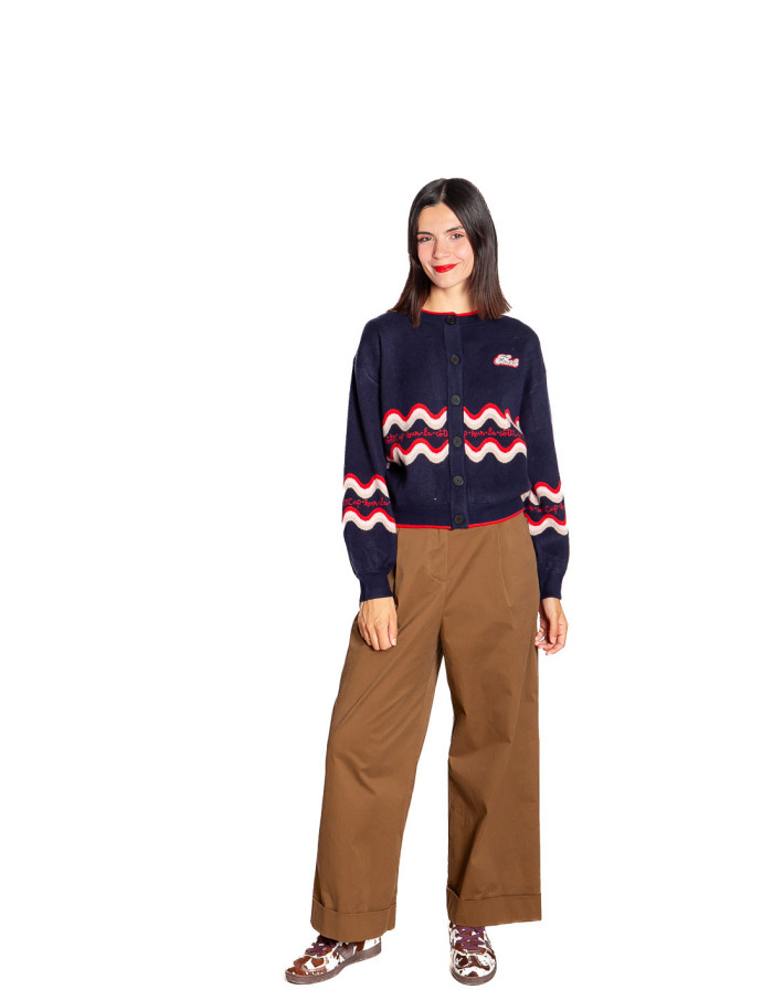 cardigan navy estampado furgoneta roadtrip frnch sommes demode zaragoza