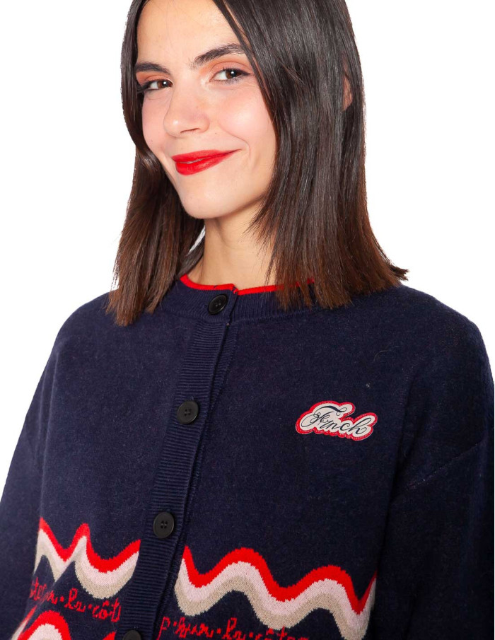 cardigan navy estampado furgoneta roadtrip frnch sommes demode zaragoza