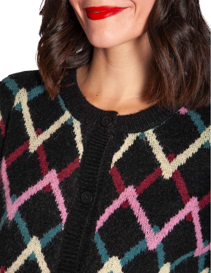 Cardigan negro estampado skein Compañía Fantástica Sommes Demode Zaragoza