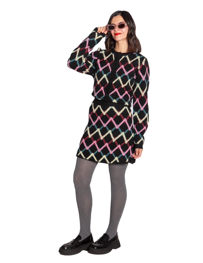 Cardigan negro estampado skein Compañía Fantástica Sommes Demode Zaragoza