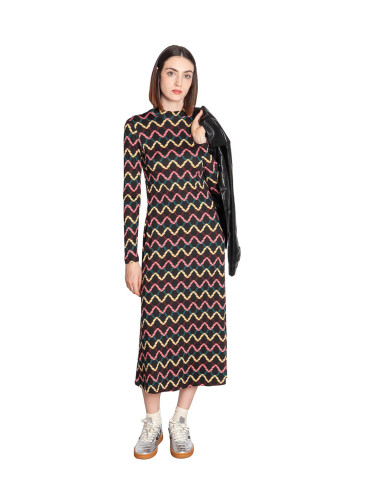 Vestido midi negro estampado skein Sommes Demode Zaragoza