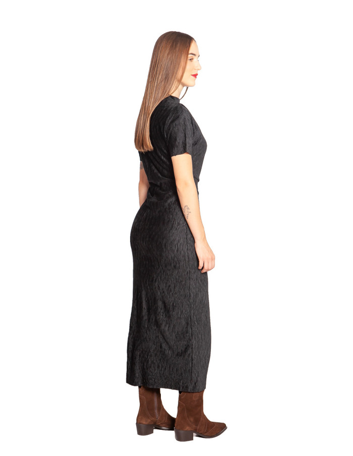 vestido textura aterciopelada negro eloane ange sommes demode zaragoza