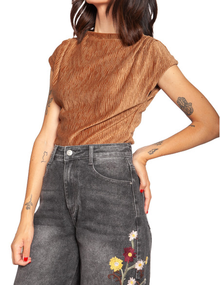 jeans barrel color gris flores bordadas pibri ange sommes demode zaragoza