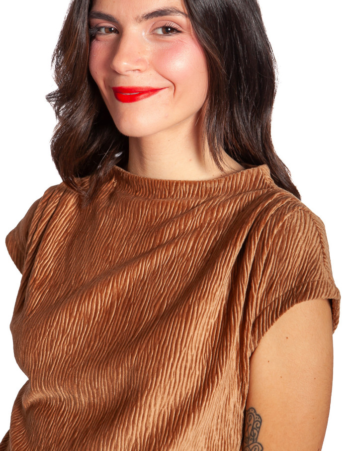 top textura aterciopelada color ocre aloane ange sommes demode zaragoza