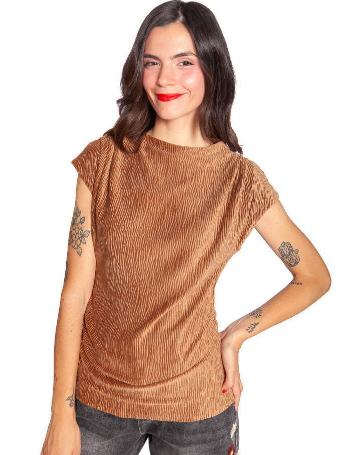 top textura aterciopelada color ocre aloane ange sommes demode zaragoza