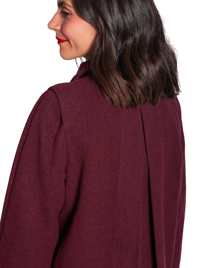 Abrigo midi lana color burdeos Wild Pony Sommes Demode Zaragoza