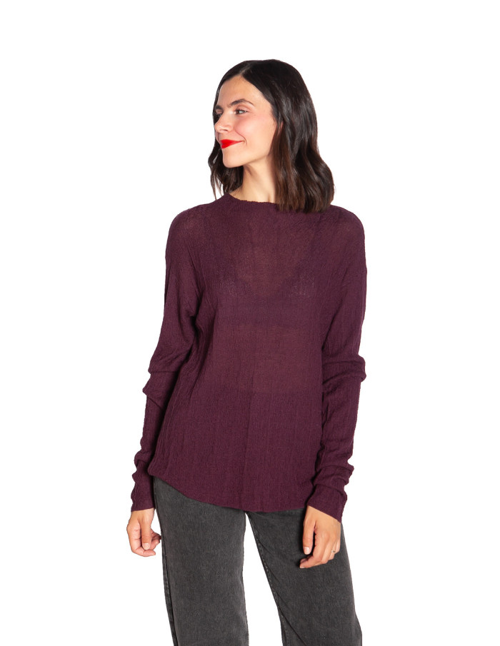 Top lyocell con textura color berenjena Wild Pony Sommes Demode Zaragoza
