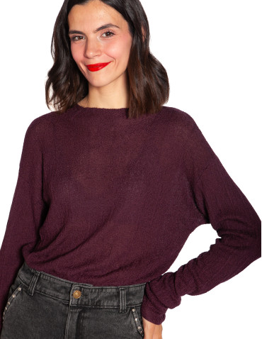Top lyocell con textura color berenjena Wild Pony Sommes Demode Zaragoza 2