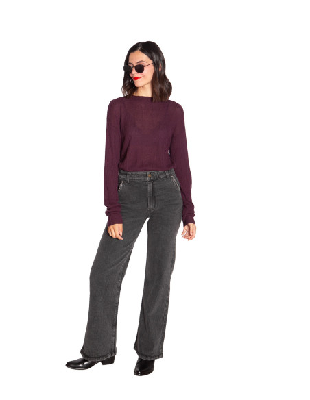 Top lyocell con textura color berenjena Wild Pony Sommes Demode Zaragoza