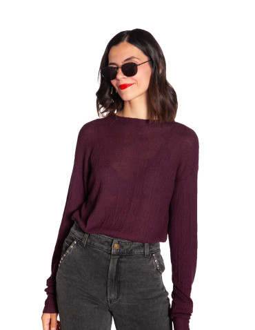 Top lyocell con textura color berenjena Wild Pony Sommes Demode Zaragoza