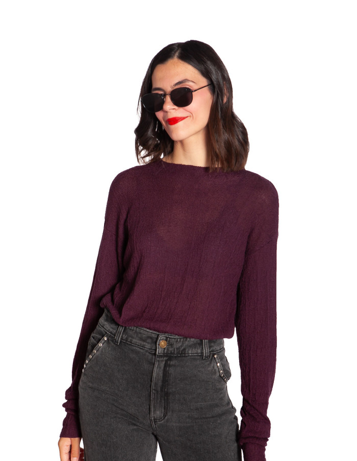 Top lyocell con textura color berenjena Wild Pony Sommes Demode Zaragoza