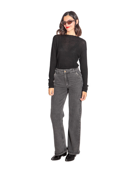 Top lyocell con textura color negro Wild Pony Sommes Demode Zaragoza