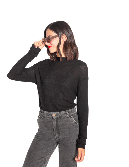Top lyocell con textura color negro Wild Pony Sommes Demode Zaragoza