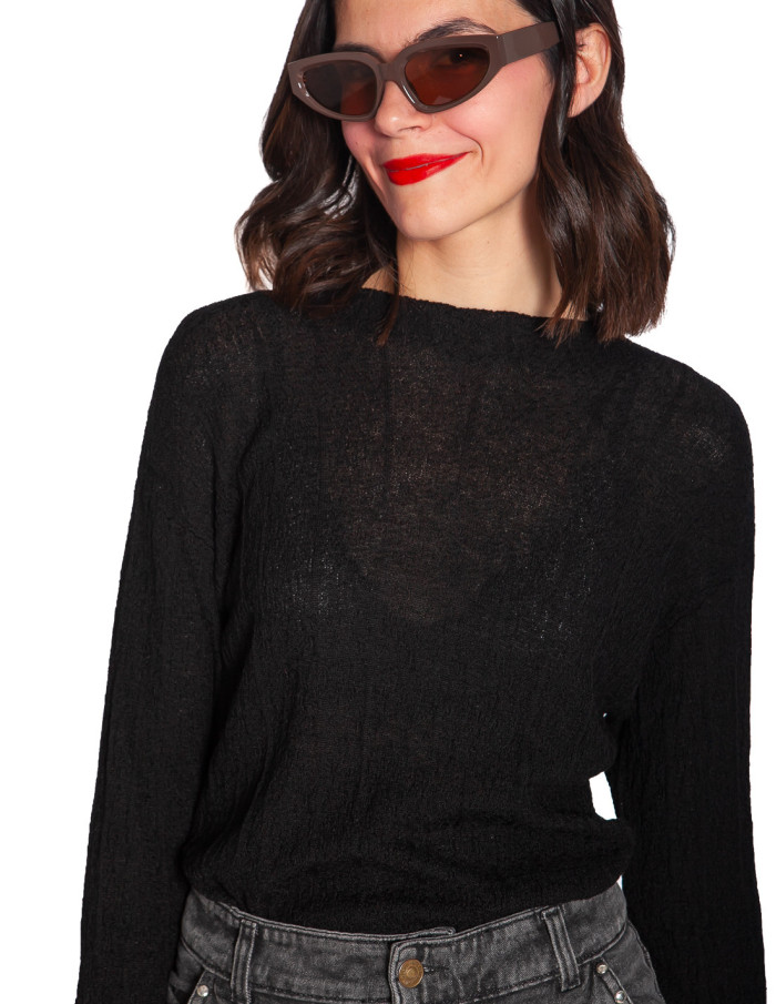 Top lyocell con textura color negro Wild Pony Sommes Demode Zaragoza