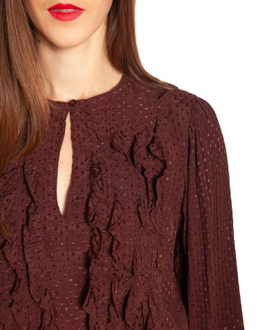 Blusa plumeti color chocolate Sadiane Ange Sommes Demode Zaragoza 2