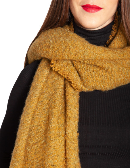 Bufanda textura color mostaza Boucle King Louie Sommes Demode Zaragoza