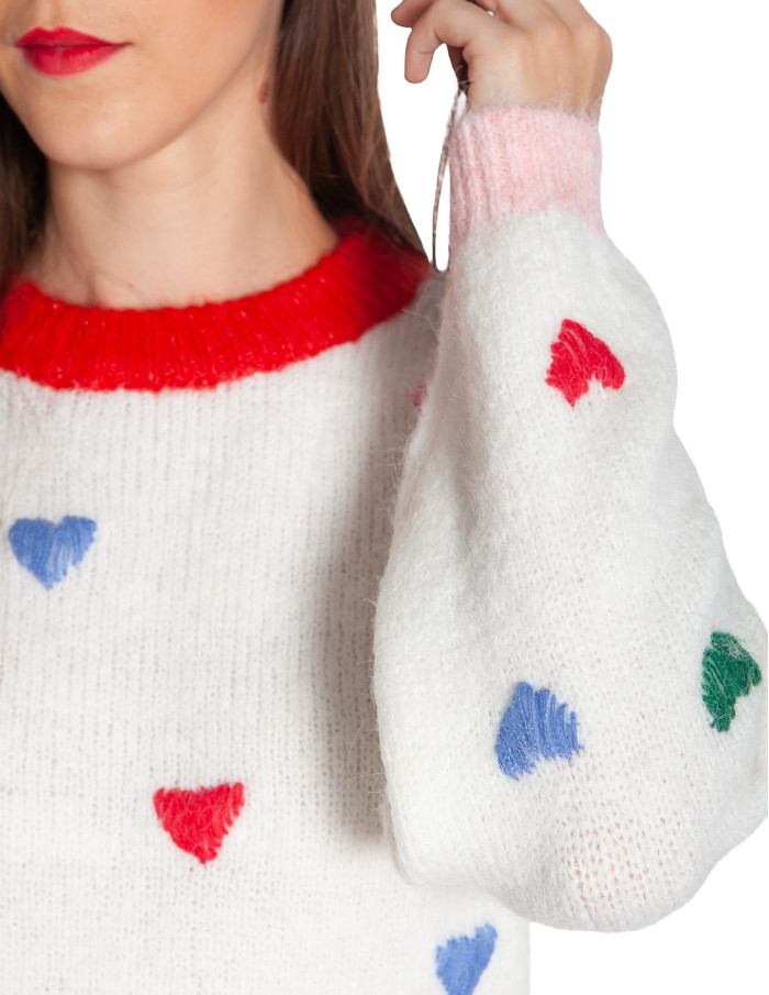 Comprar Jersey crudo con corazones Belablue de ICHI en Sommes Demode