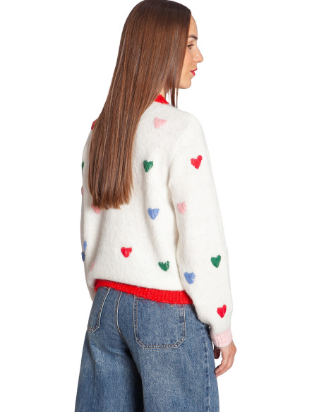 Comprar Jersey crudo con corazones Belablue de ICHI en Sommes Demode