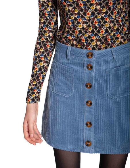 Comprar Falda corta pana azul claro Garbo King Louie en Sommes Demode